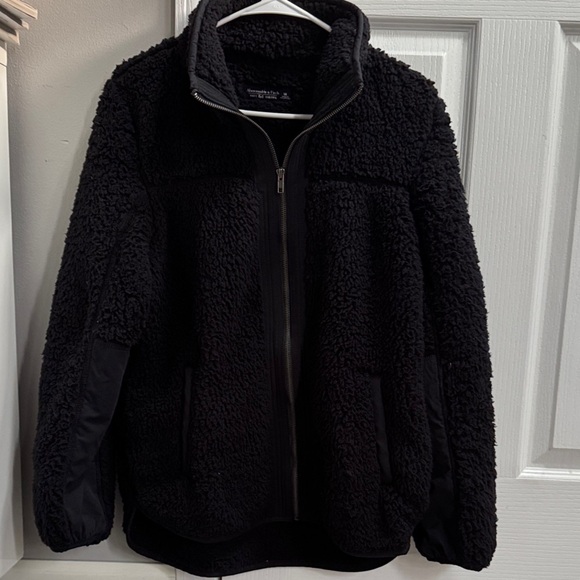 Abercrombie & Fitch Black Sherpa Jacket - Picture 1 of 4